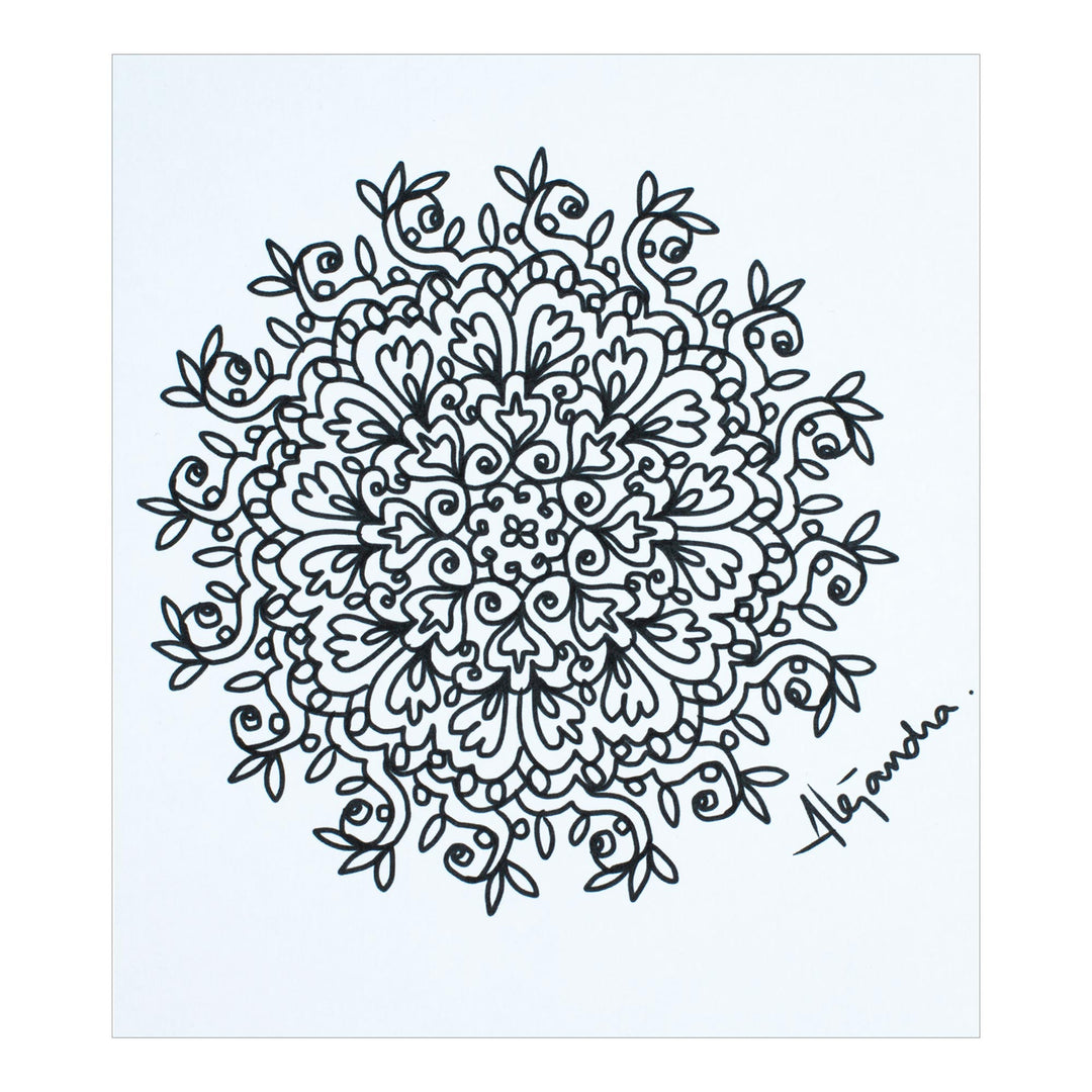 Pair of Mandala Coloring Postcards from Mexico - Oneiric Creativity