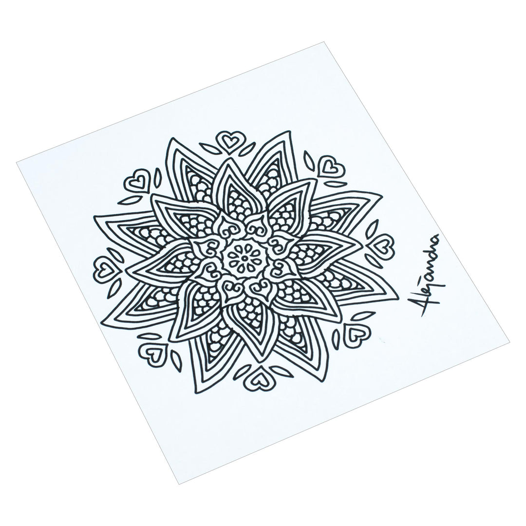 Pair of Mandala Coloring Postcards from Mexico - Oneiric Creativity