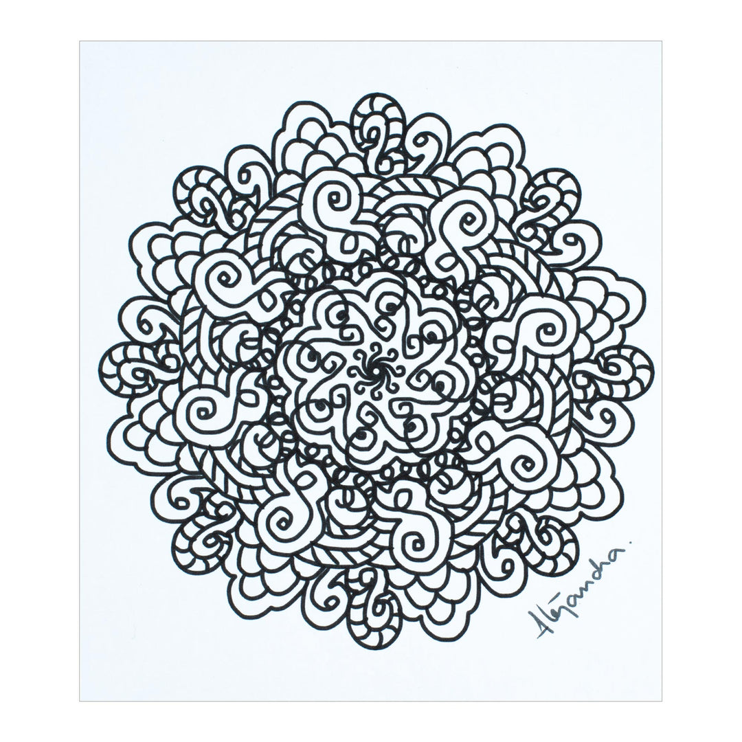 Mexican Mandala Coloring Postcards (Pair) - Spiritual Art