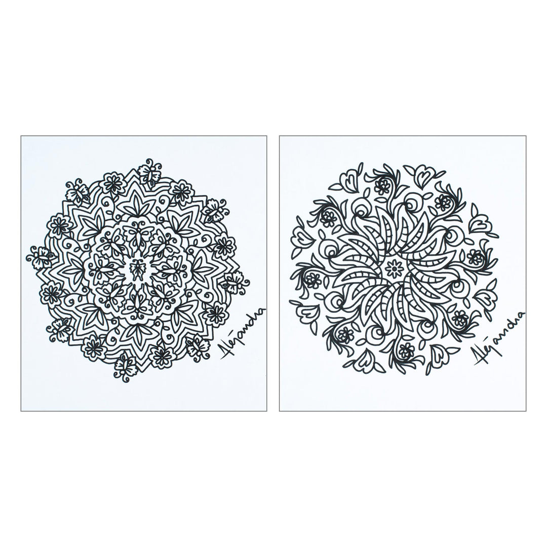 Mandala Coloring Postcards from Mexico (Pair) - Tender Emotions