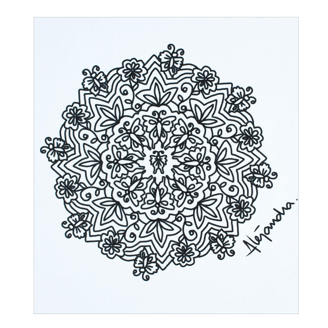 Mandala Coloring Postcards from Mexico (Pair) - Tender Emotions