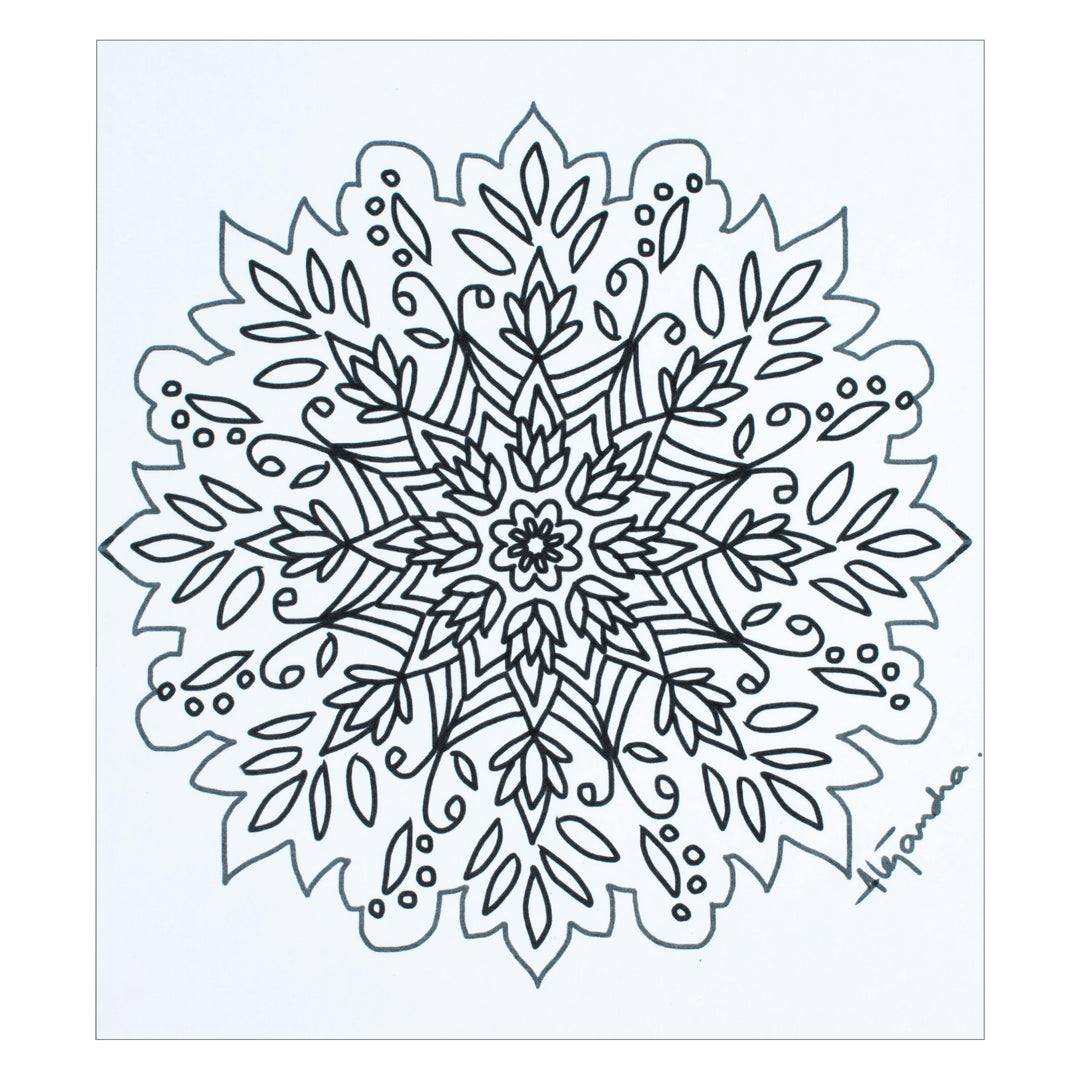Mandala Coloring Postcards with Heart and Leaf Motifs (Pair) - Loving Spirituality