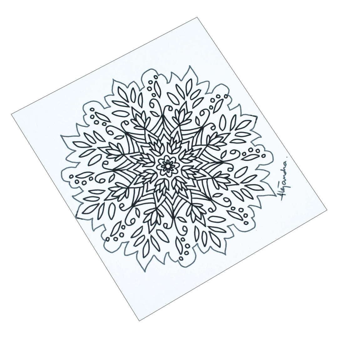 Mandala Coloring Postcards with Heart and Leaf Motifs (Pair) - Loving Spirituality