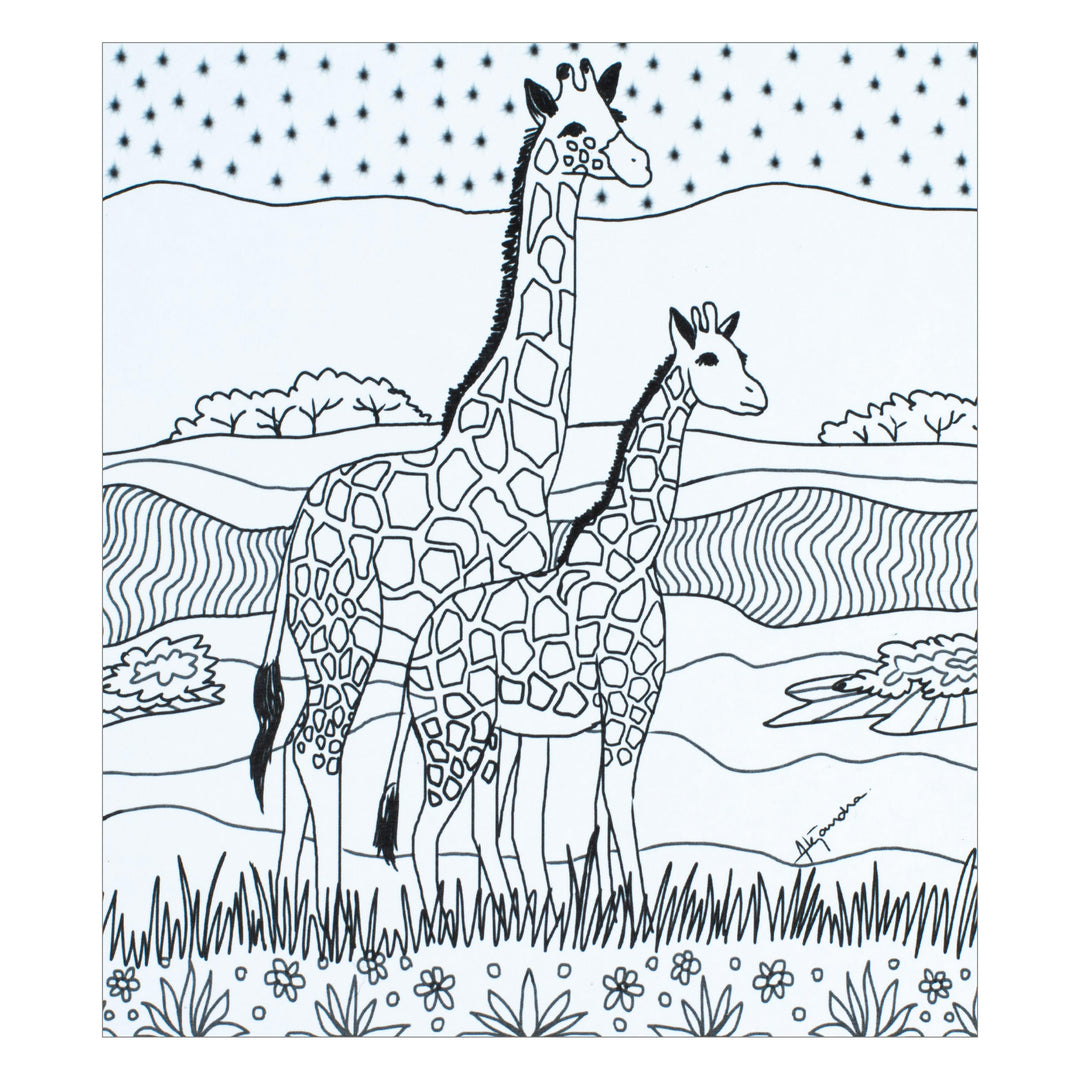 Mexican Coloring Postcards with Wildlife Theme (Pair) - Relaxing Wildlife