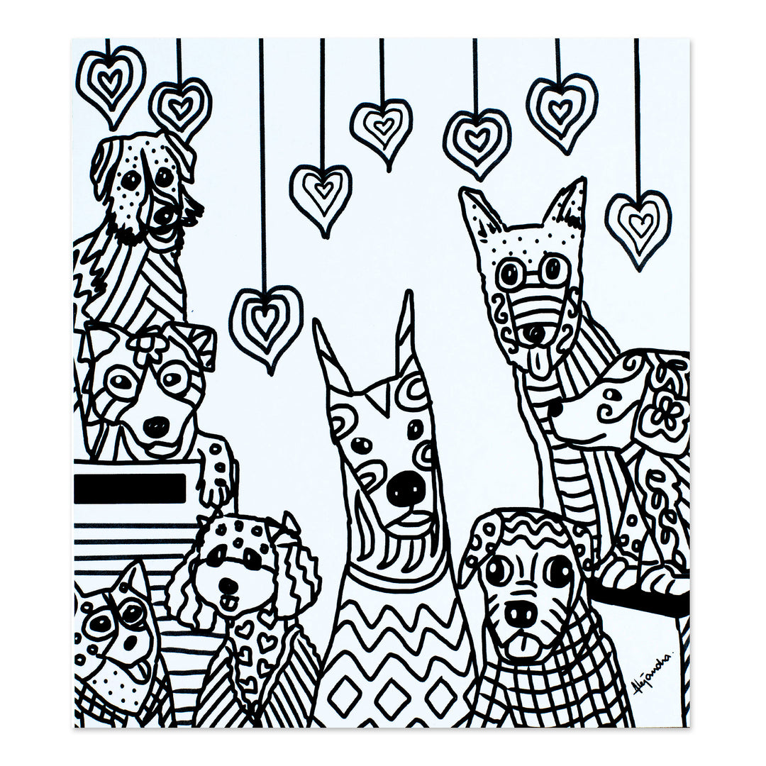Mexican Dog Themed Coloring Postcards (Pair) - Soothing Fidelity