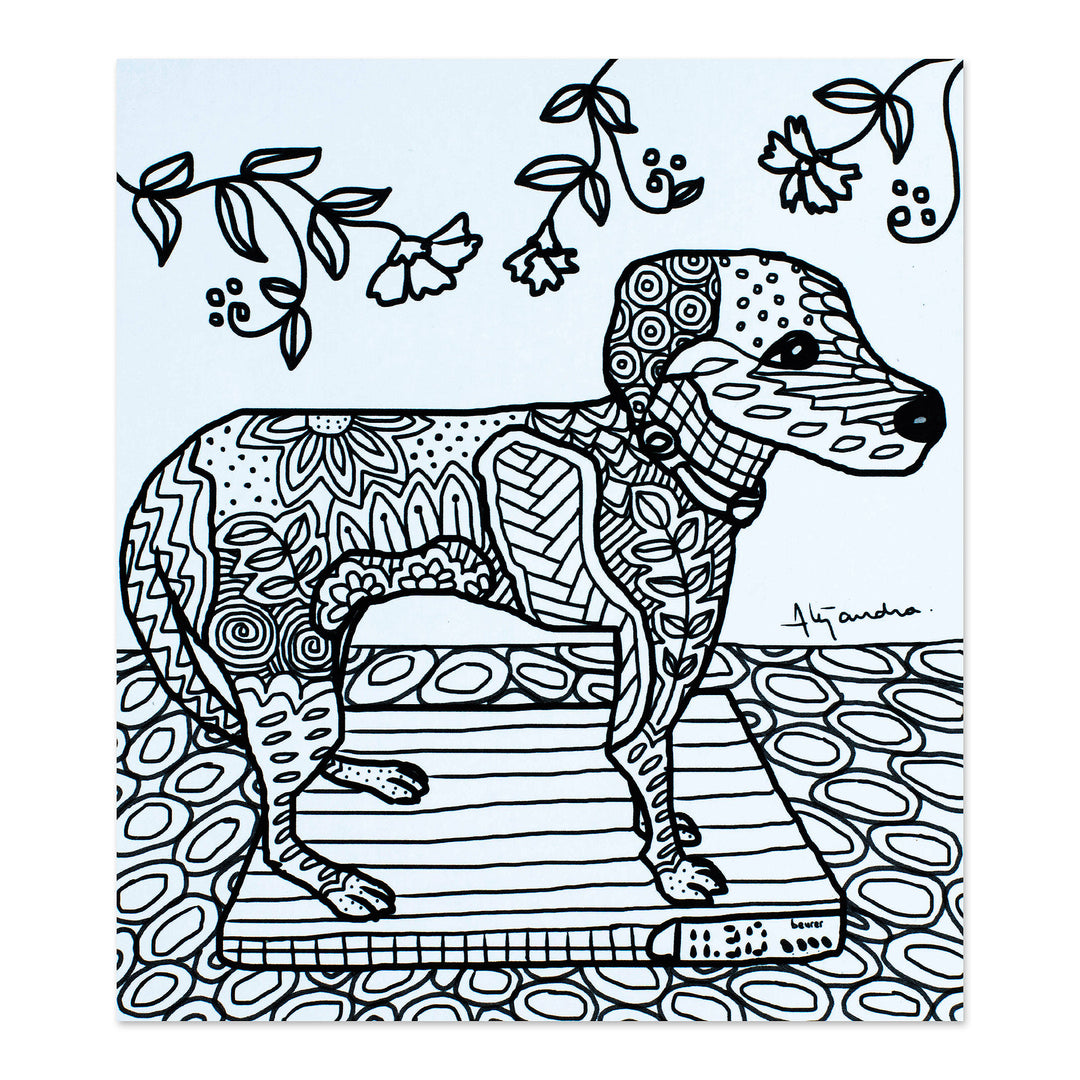 Mexican Dog Themed Coloring Postcards (Pair) - Soothing Fidelity
