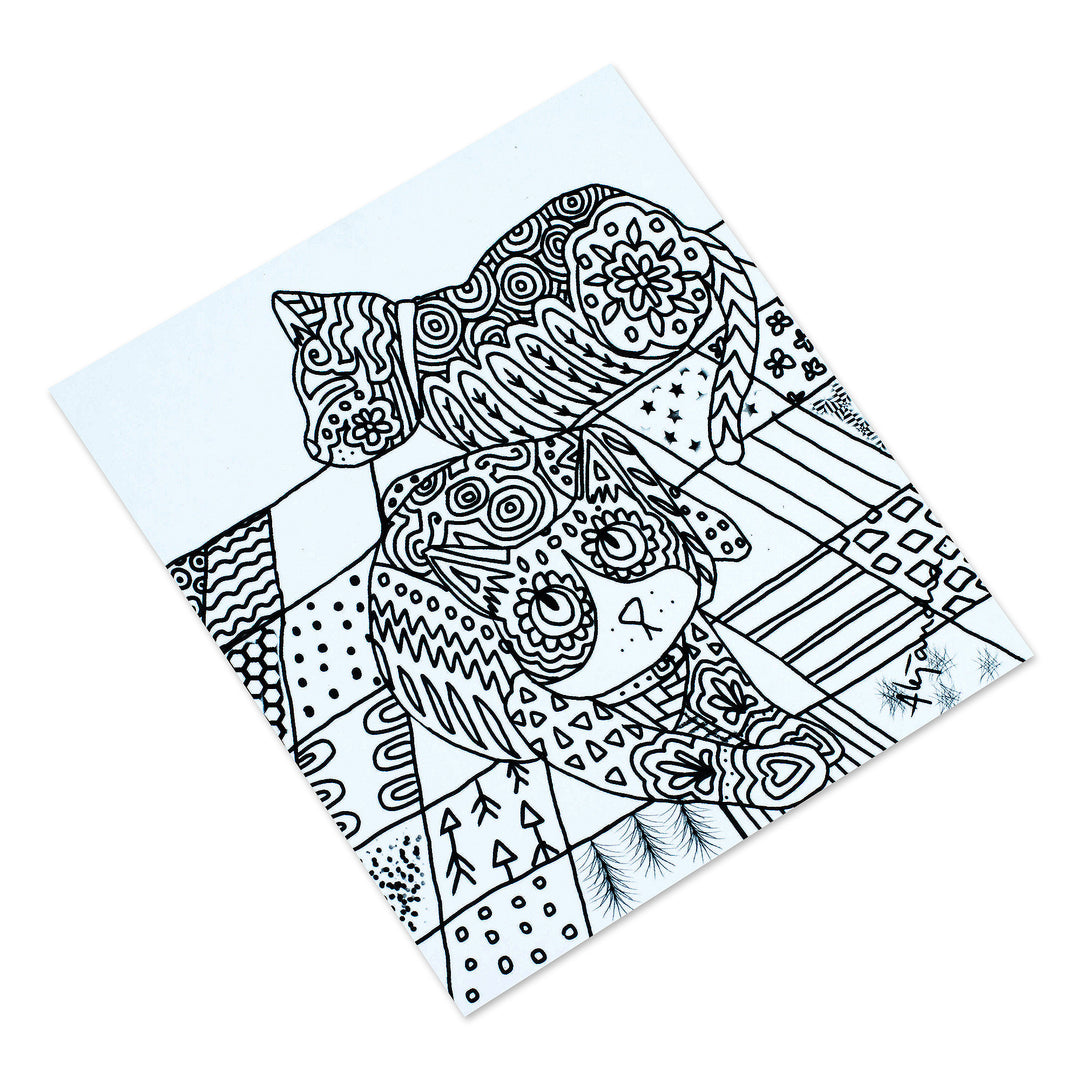 Mexican Animal Themed Coloring Postcards (Pair) - Merry Details