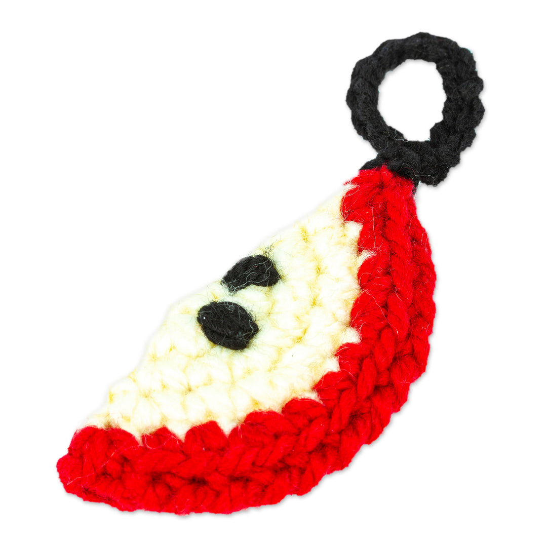 Apple-themed Crocheted Charm for Handbags Handmade in Mexico - Cute Apple