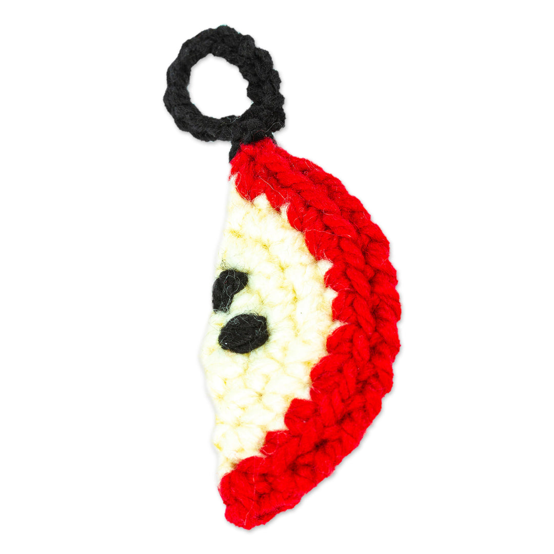 Apple-themed Crocheted Charm for Handbags Handmade in Mexico - Cute Apple