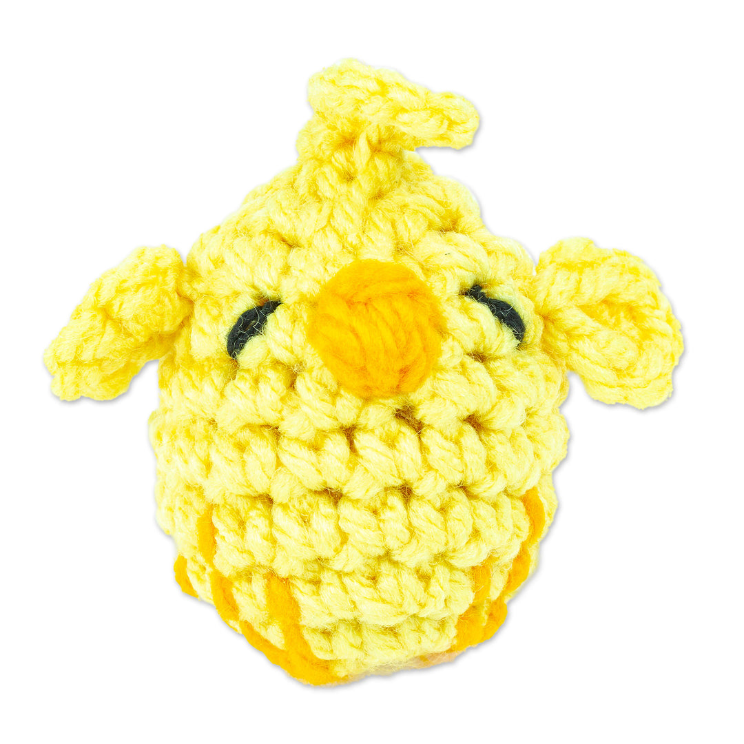 Chick-shaped Crocheted Charm for Handbags Handmade in Mexico - Cute Chick