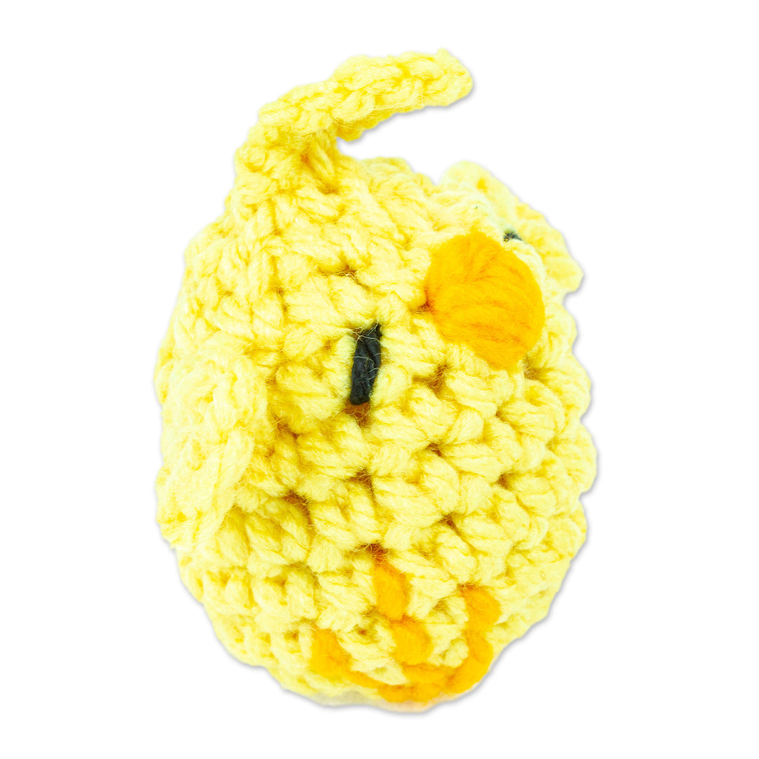 Chick-shaped Crocheted Charm for Handbags Handmade in Mexico - Cute Chick