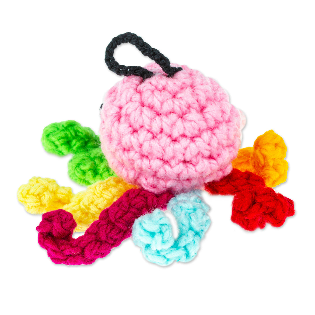 Octopus Crocheted Charm for Handbags Handmade in Mexico - Cute Octopus