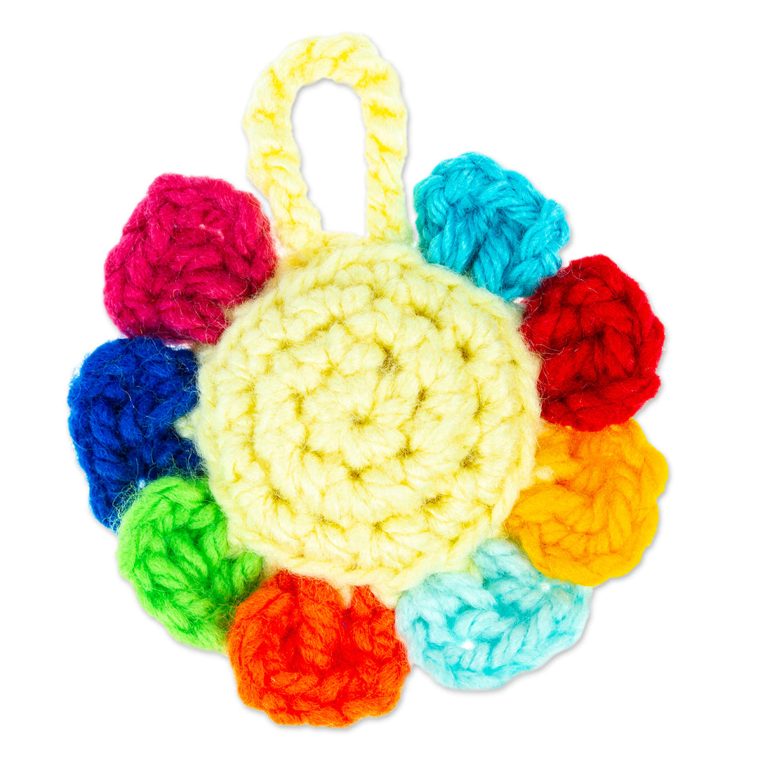 Flower Crocheted Charm for Handbags Handmade in Mexico - Cute Flower
