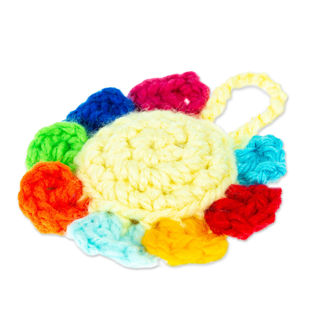 Flower Crocheted Charm for Handbags Handmade in Mexico - Cute Flower