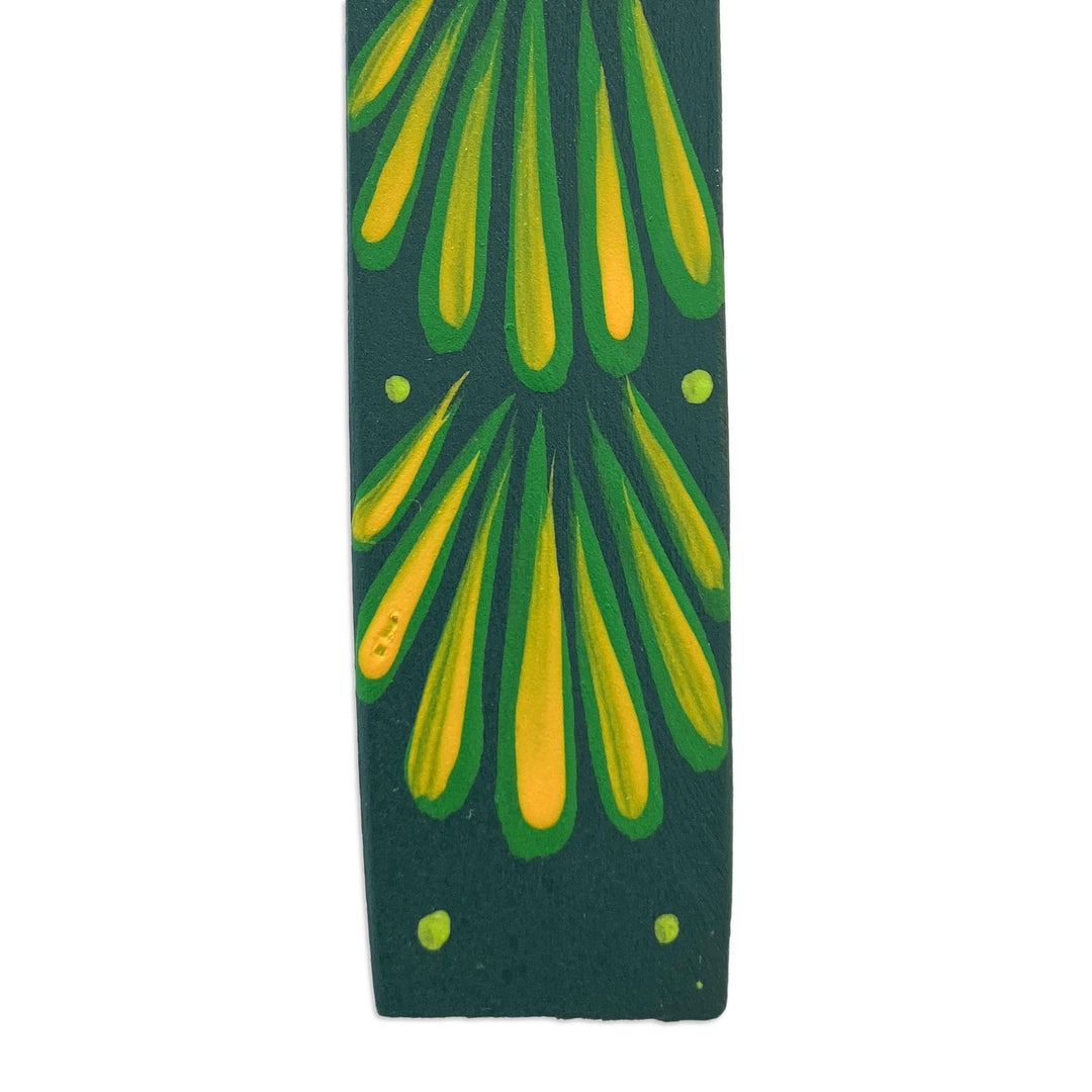 Mexican Artisan Carved Elephant-Themed Copal Wood Bookmark - Reading Elephant