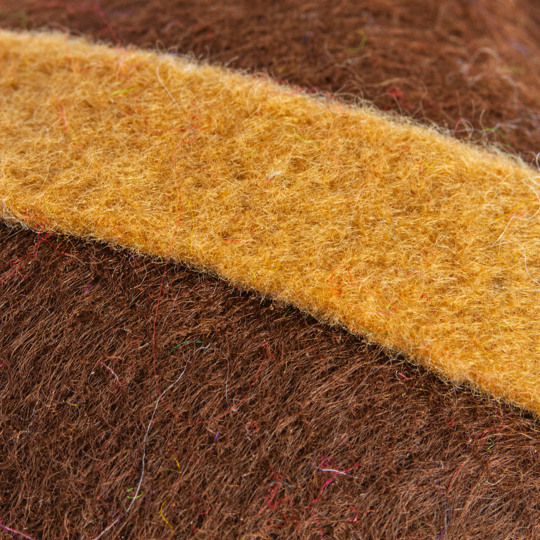 Brown Jingle Bell Felt Ornament Handcrafted in Mexico - Festive Jingle Bell