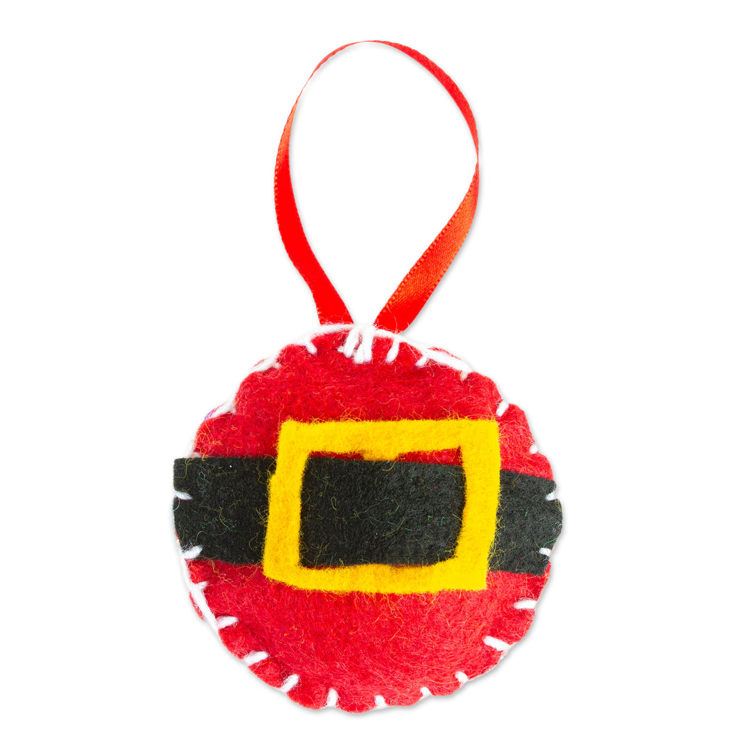 Mexican Christmas Ornament Handcrafted from Felt - Festive Santa