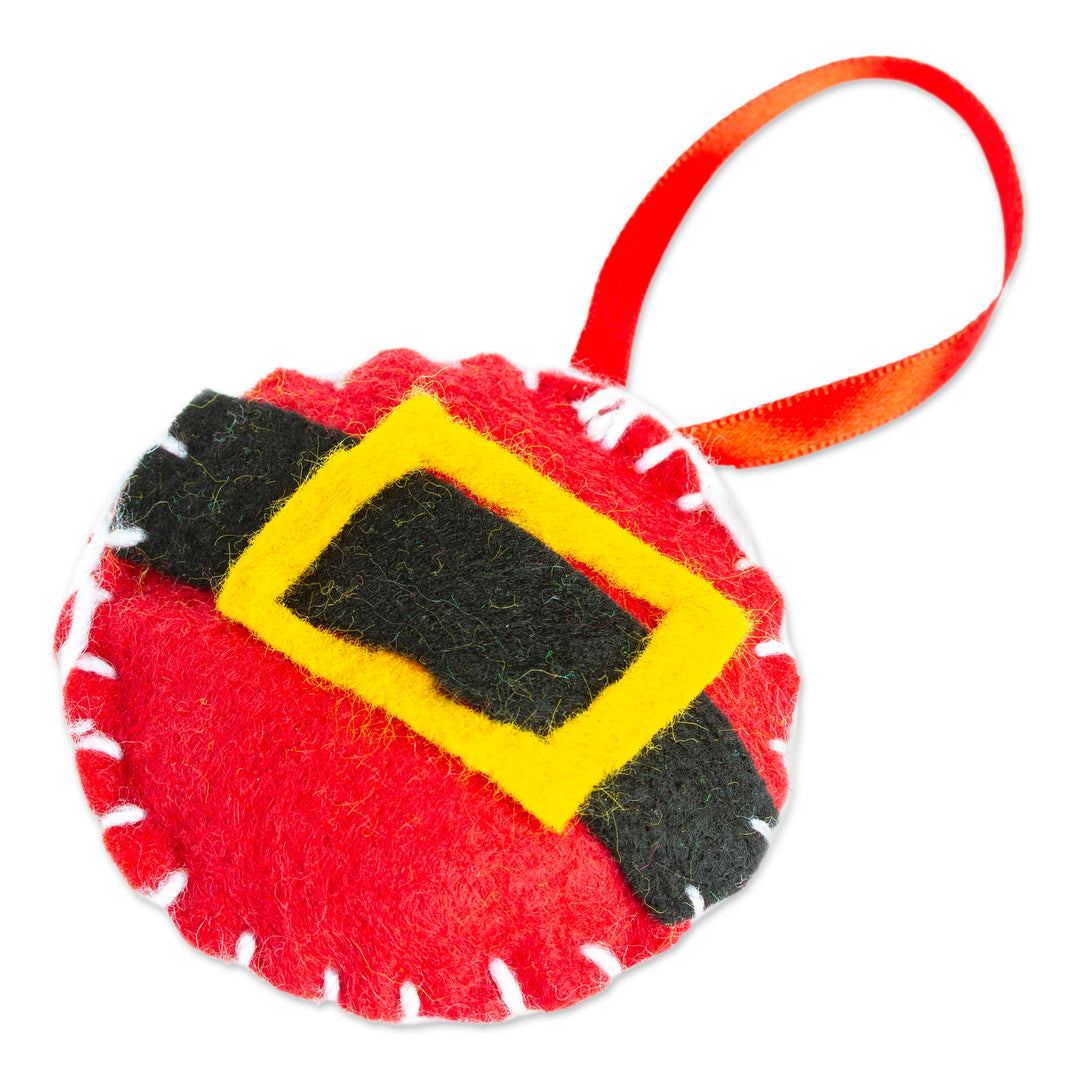 Mexican Christmas Ornament Handcrafted from Felt - Festive Santa