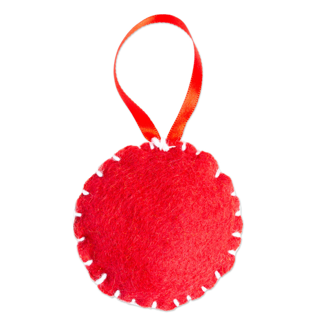 Mexican Christmas Ornament Handcrafted from Felt - Festive Santa