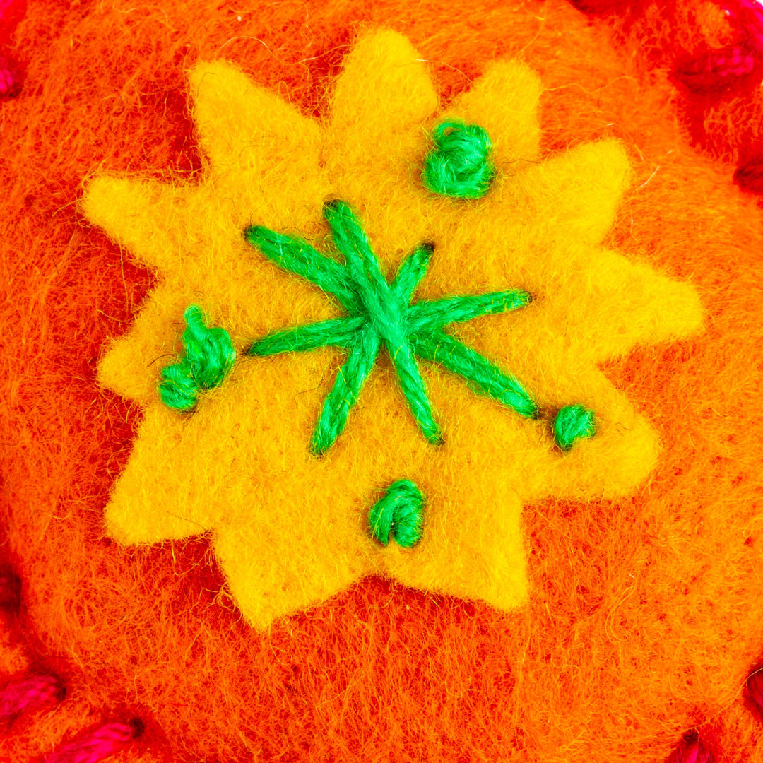 Mexican Colorful Piñata Ornament Handcrafted from Felt - Holiday Piñata