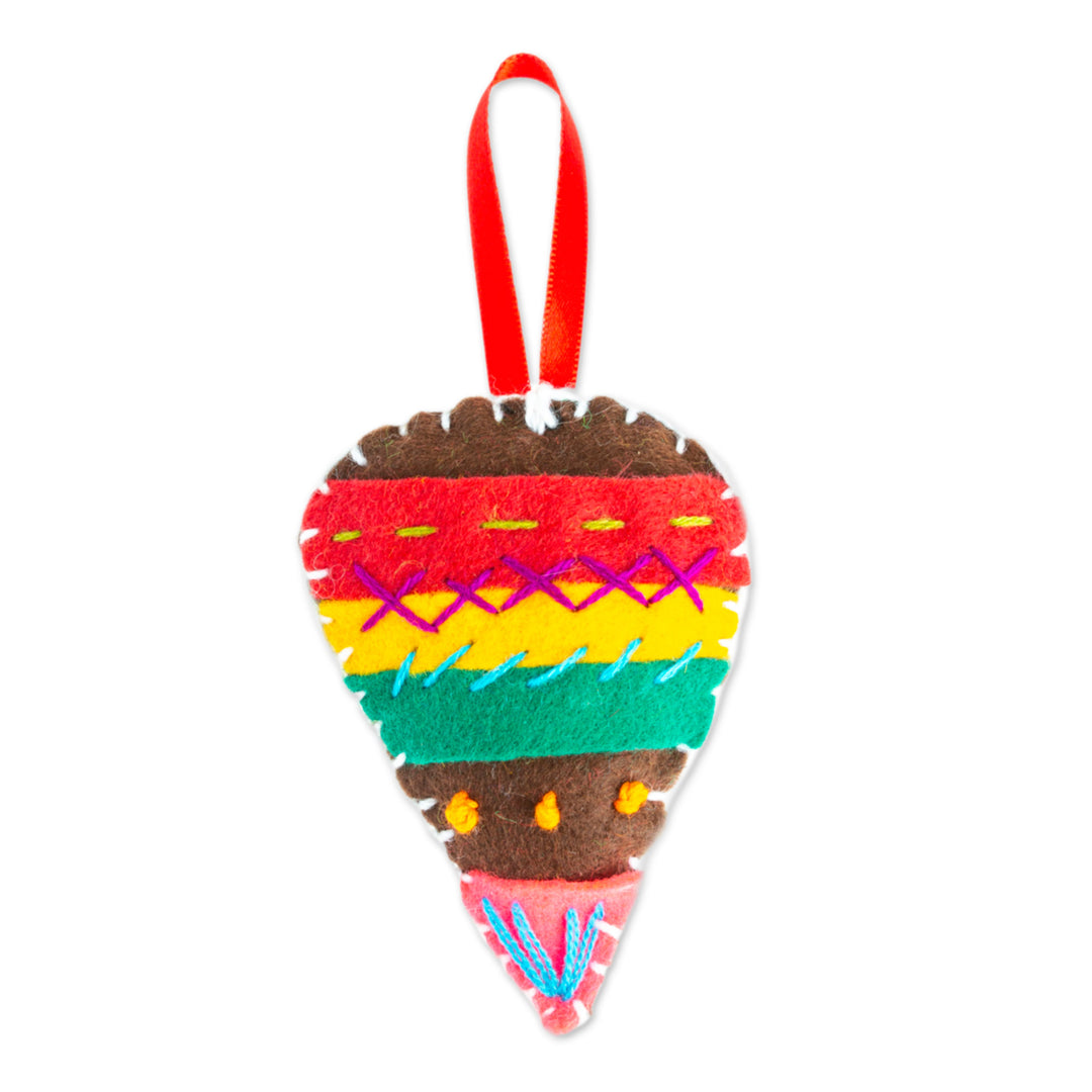 Colorful Spinning Top Ornament Handcrafted in Mexico - Spinning Colors