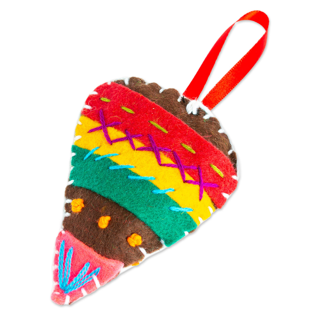 Colorful Spinning Top Ornament Handcrafted in Mexico - Spinning Colors