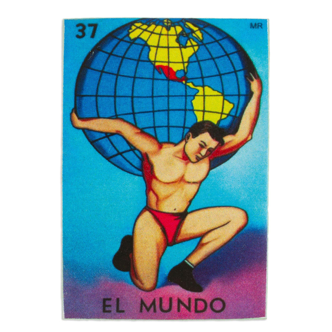 Mexican Wood Magnet with Decoupage Image - Traditional World