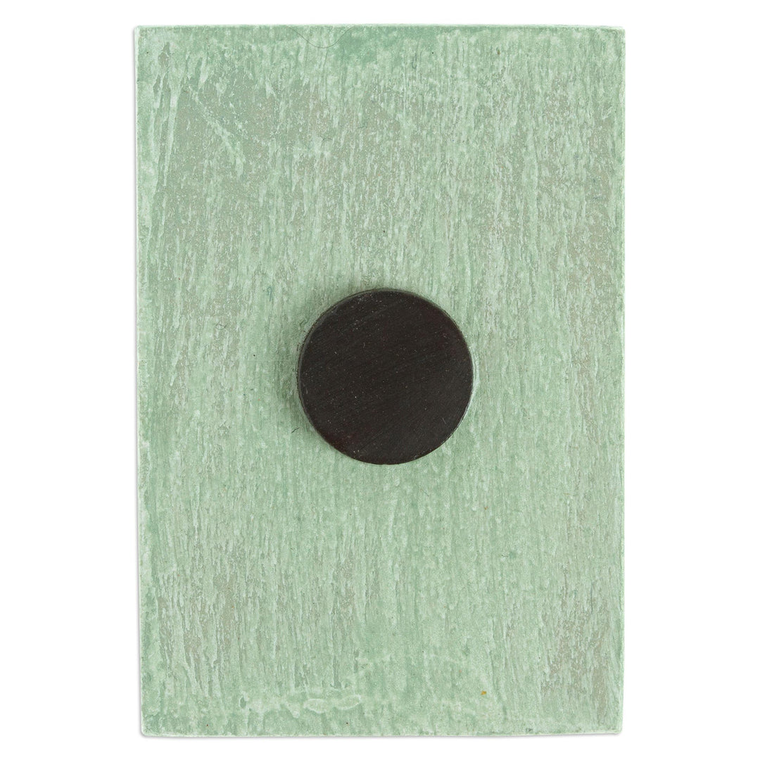 Mexican Wood Magnet with Decoupage Image - Traditional World