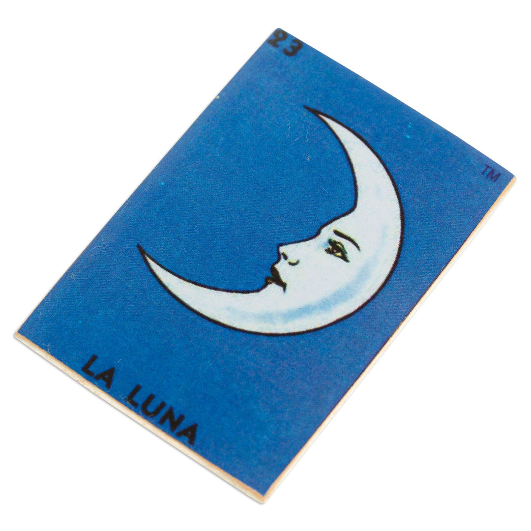 Mexican Wood Magnet with Moon Decoupage - Precious Moon