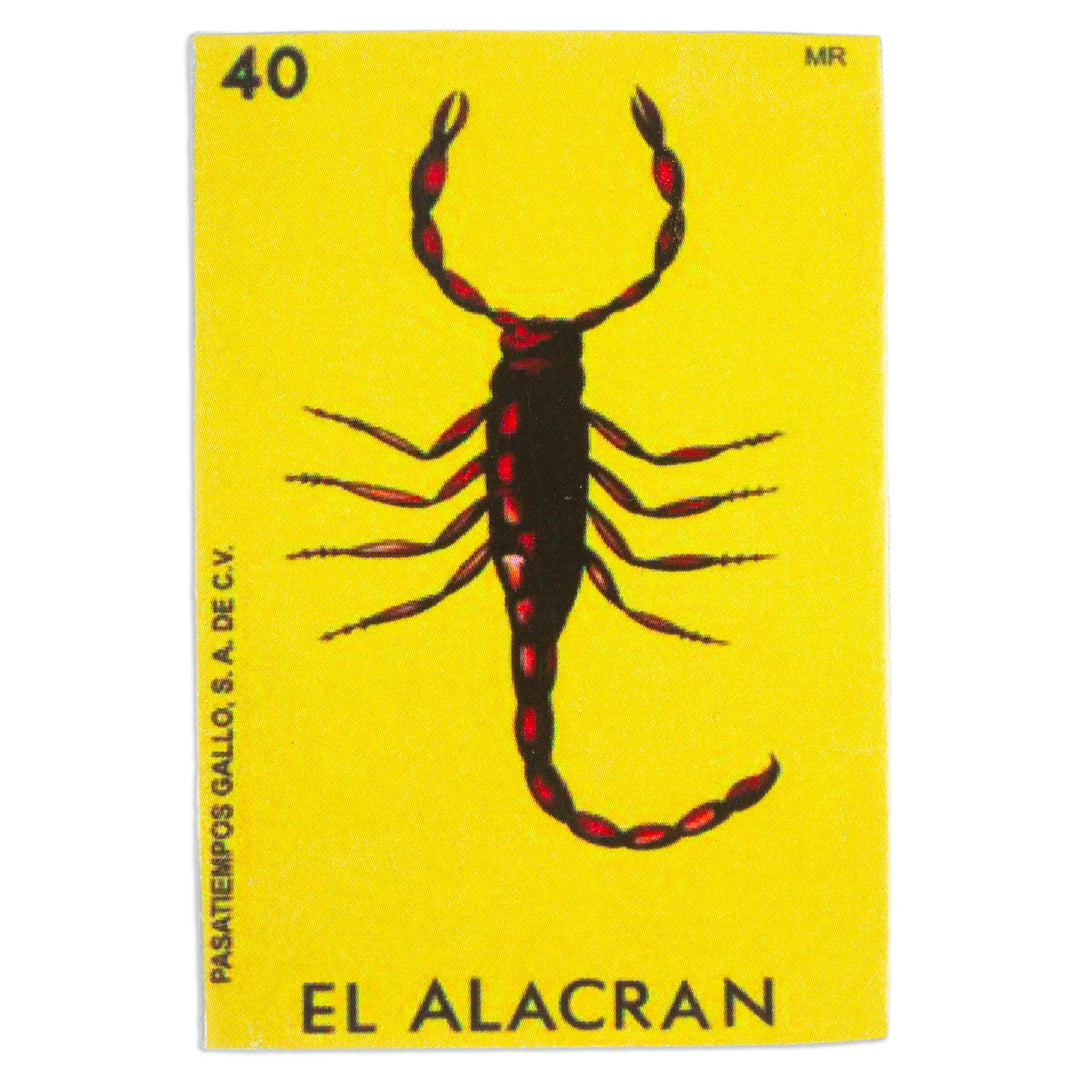 Mexican Wood Magnet with Scorpion Decoupage - Scorpion Tradition