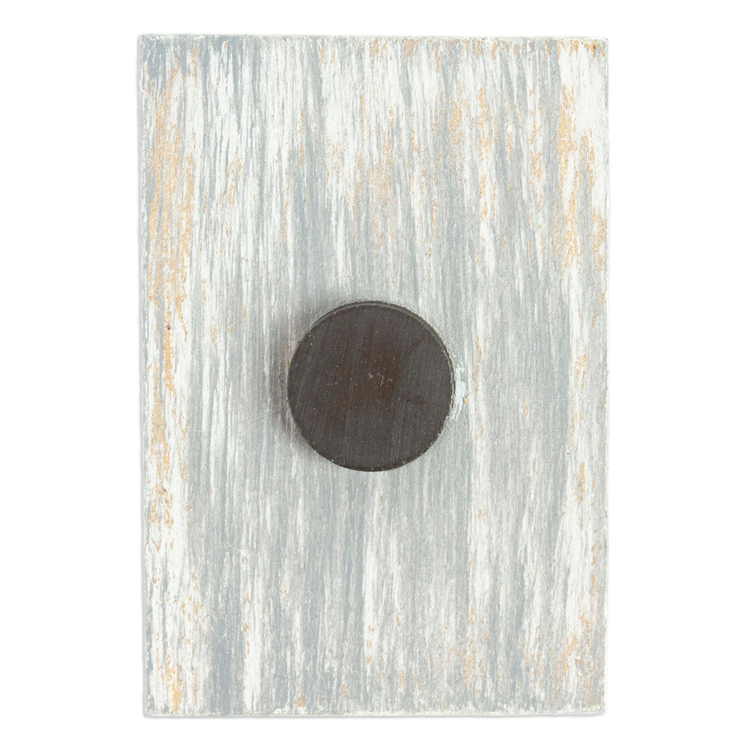 Mexican Wood Magnet with Traditional Decoupage - Courageous Manhood