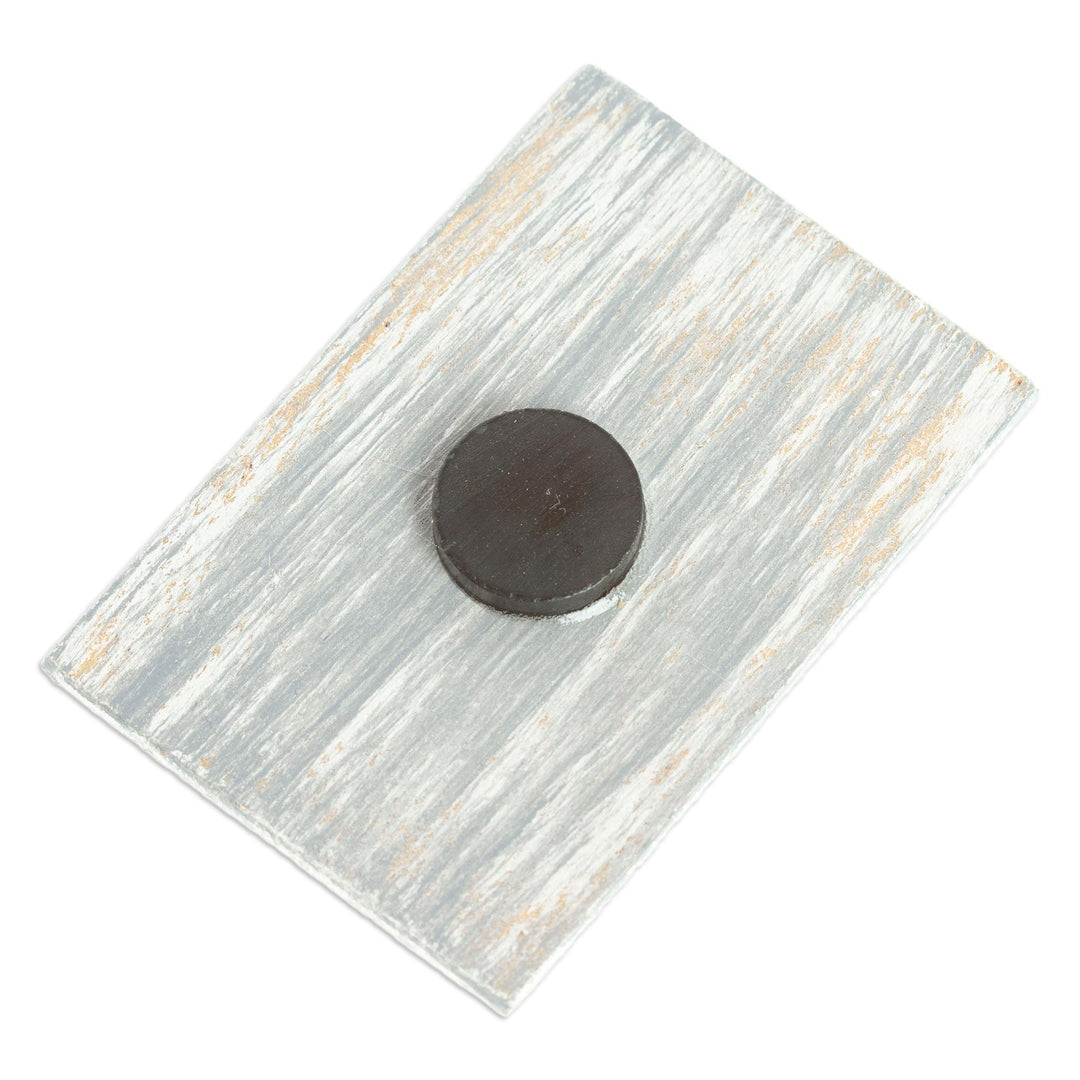 Mexican Wood Magnet with Traditional Decoupage - Courageous Manhood