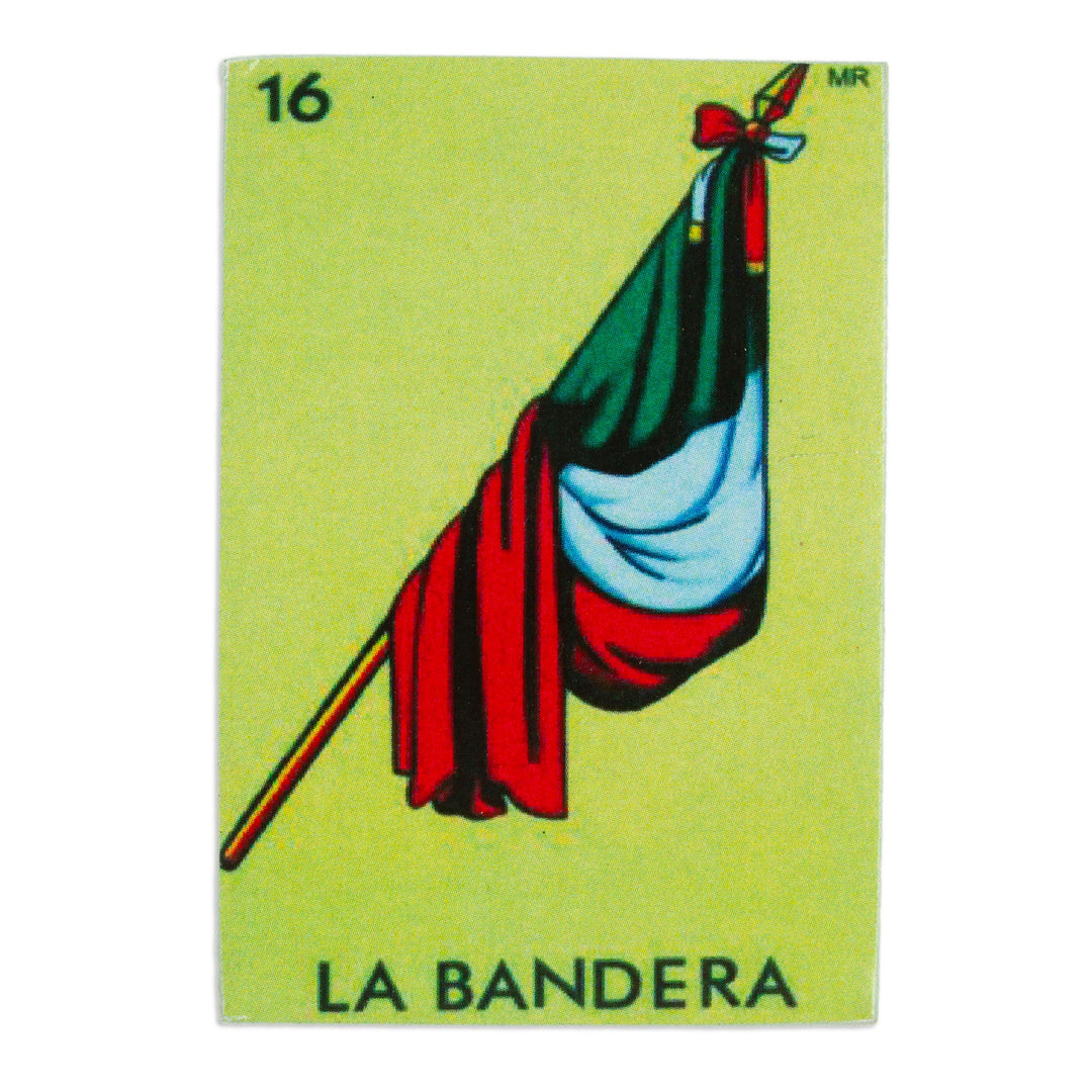 Mexican Wood Magnet with Mexican Flag Decoupage - Mexican Pride