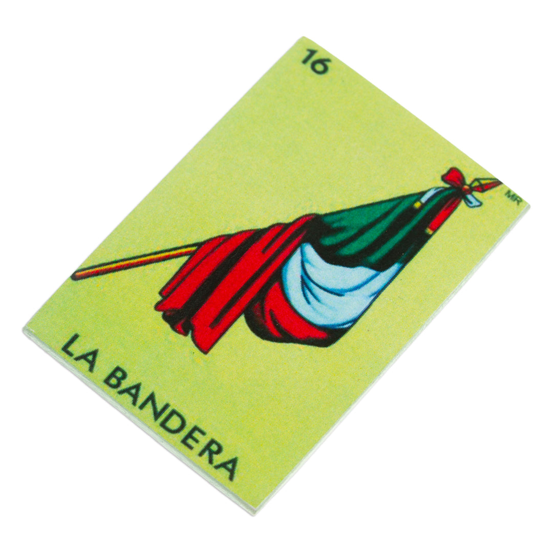 Mexican Wood Magnet with Mexican Flag Decoupage - Mexican Pride
