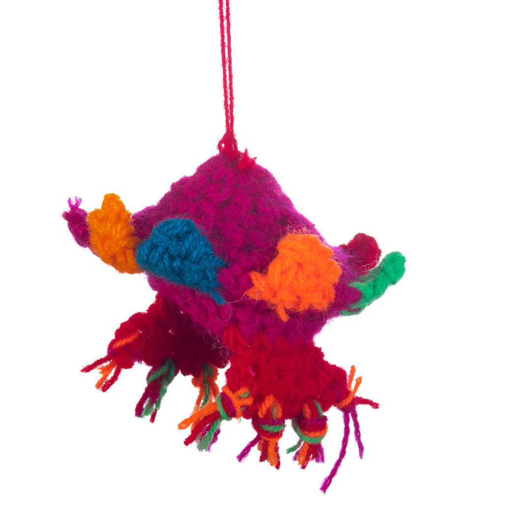 Crocheted Peruvian Ornaments with Andean Hats (Set of 4) - Colorful Andean Tradition