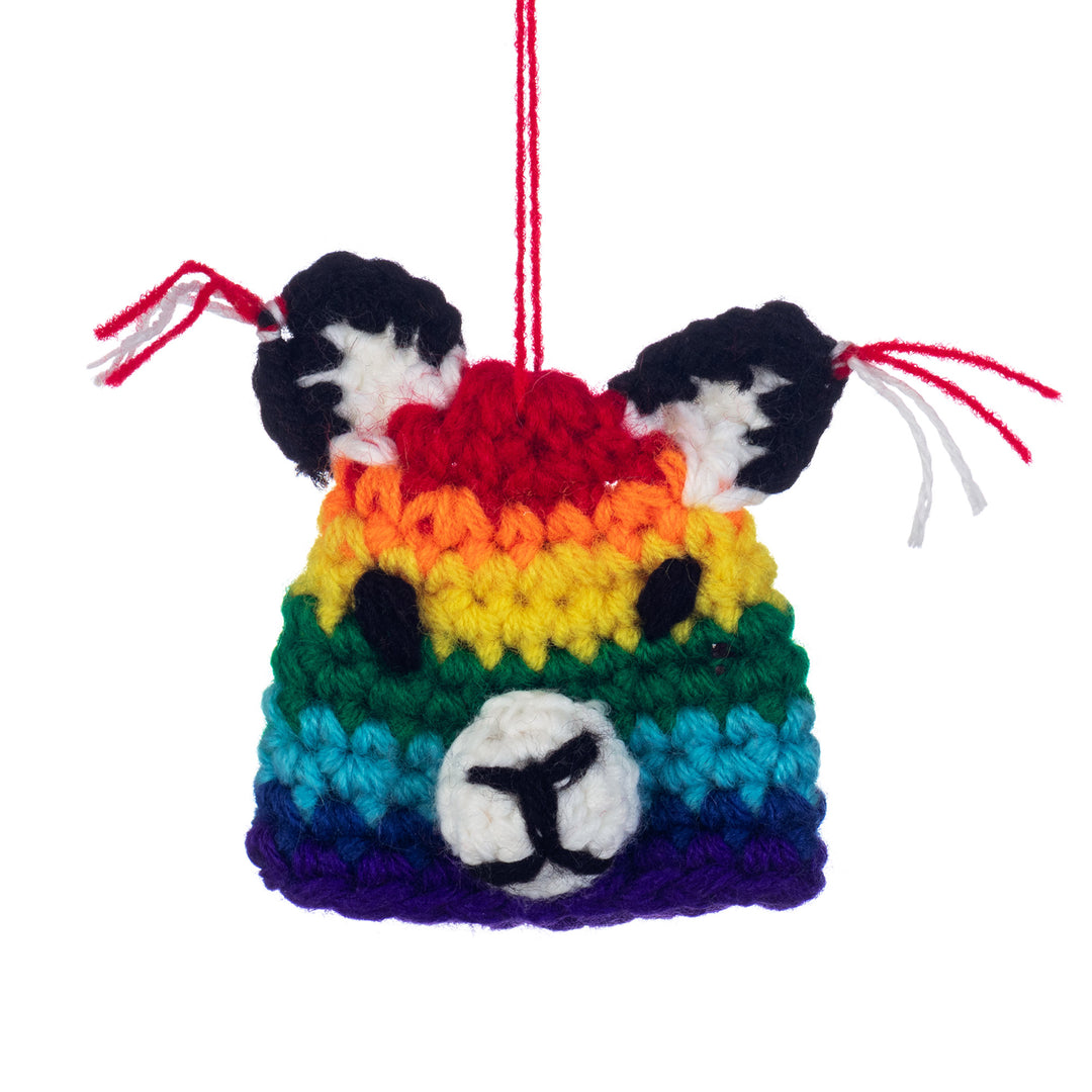 Crocheted Andean Ornaments with Hats (Set of 4) - Bright Andean Tradition