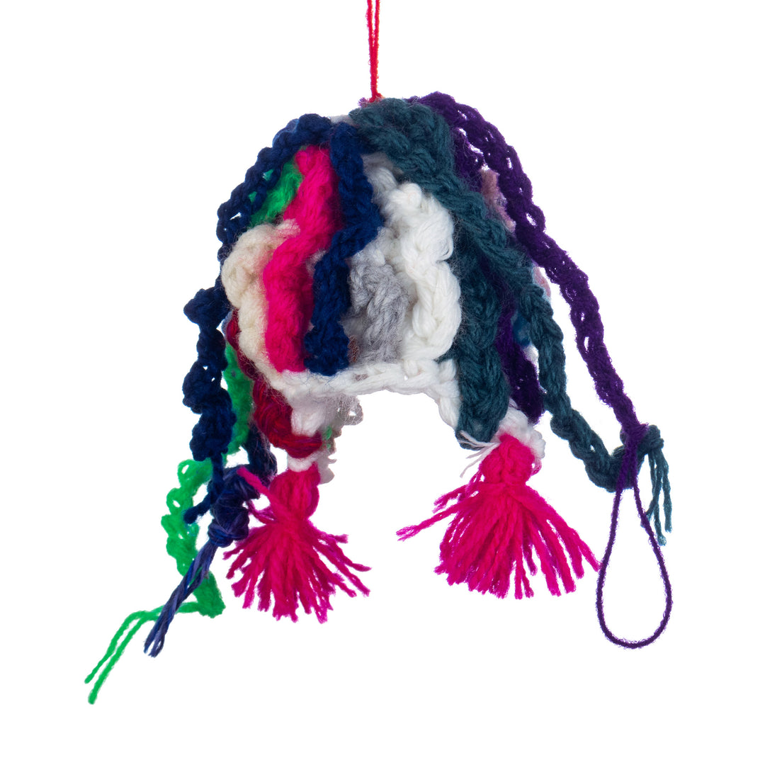 Crocheted Andean Ornaments with Hats (Set of 4) - Bright Andean Tradition