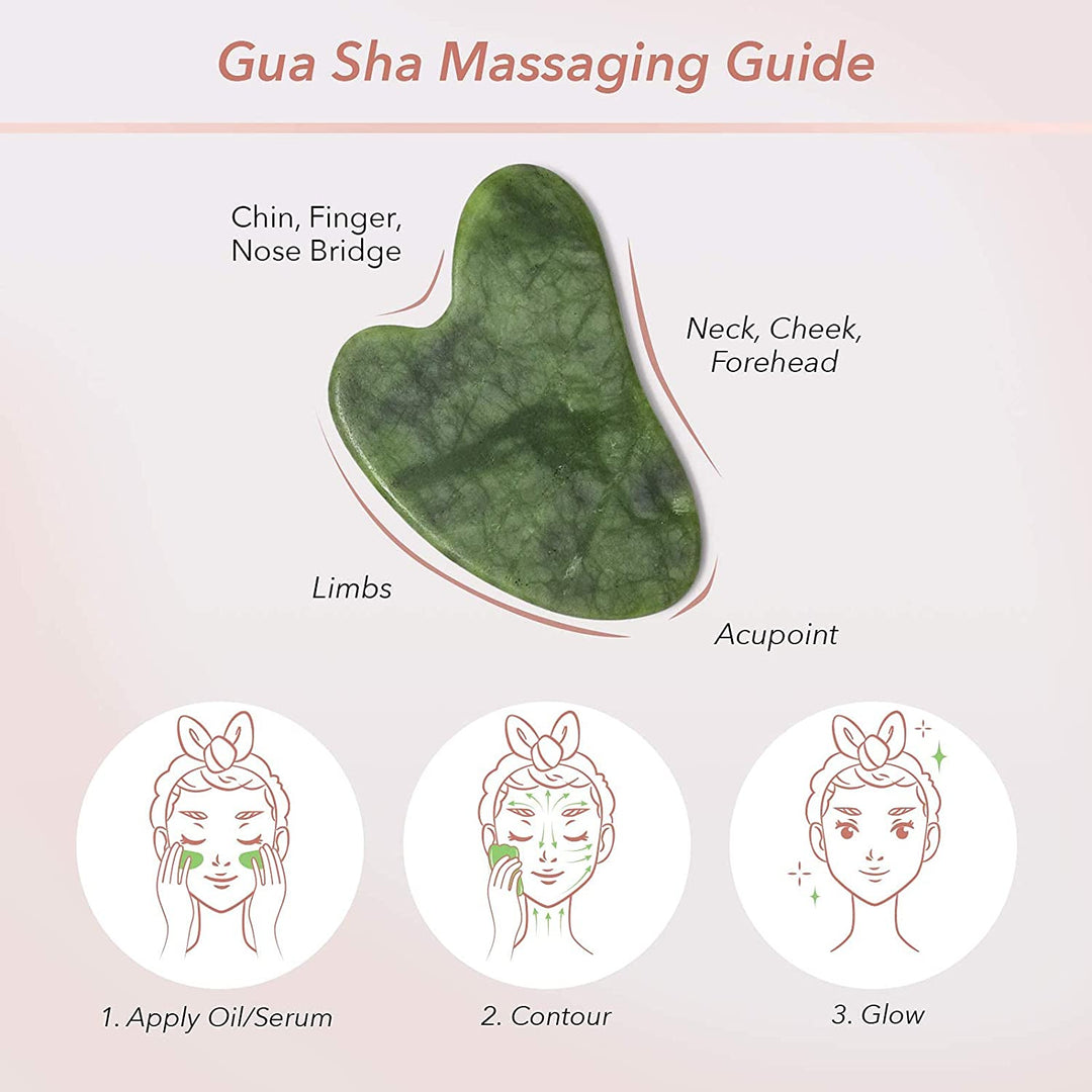 Natural Jade Stone Facial Massage Tool - Jade Gua Sha