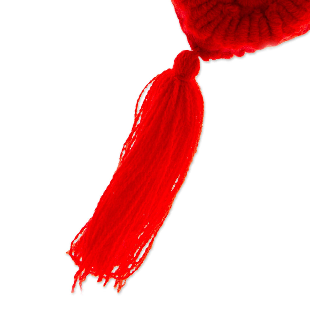 Candy Apple Wool Felt Ornament with Cotton Embroidery - Little Candy Apple Heart