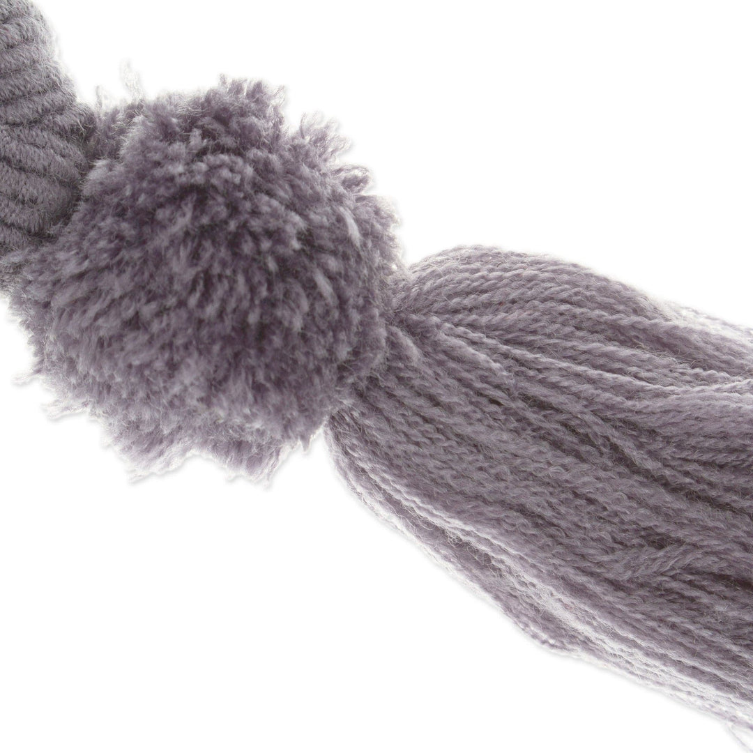Heart Wool Felt Ornament with Cotton Embroidery in Grey - Little Heart in Grey