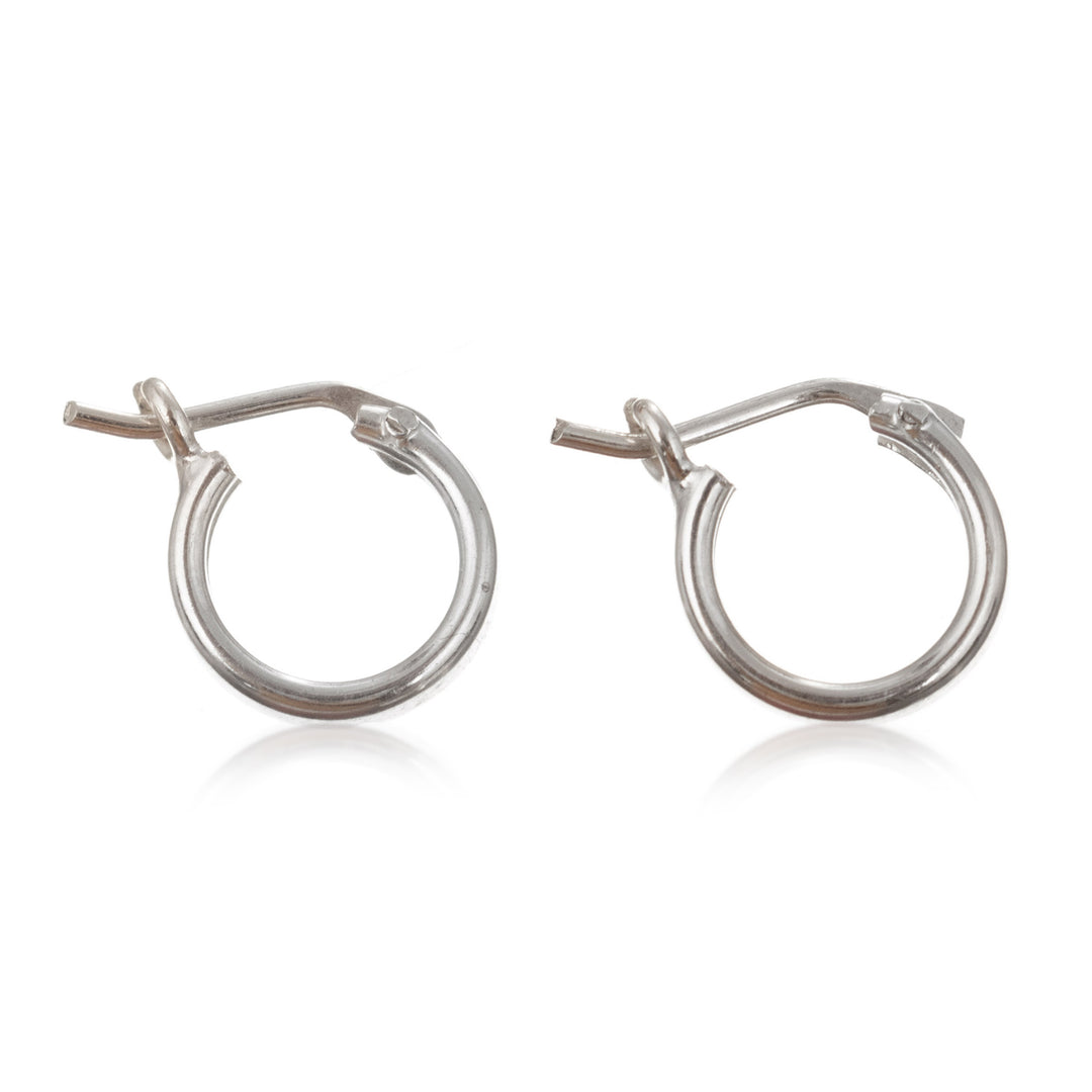 Handmade Modern Sterling Silver Mini Hoop Earrings from Peru - Silver Polish