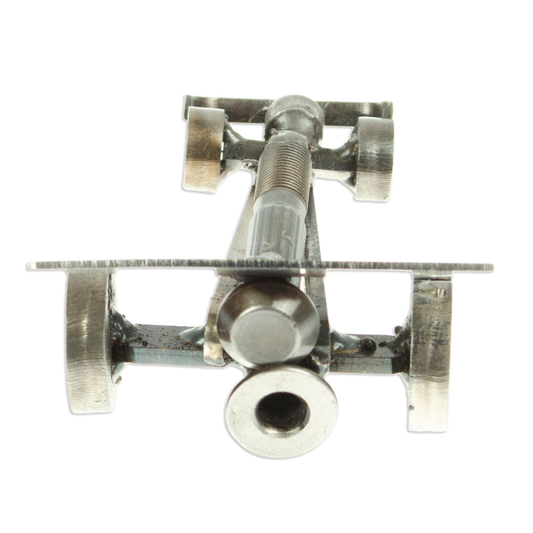 Handcrafted Recycled Scrap Metal Formula One Statuette - Eco-Friendly Formula