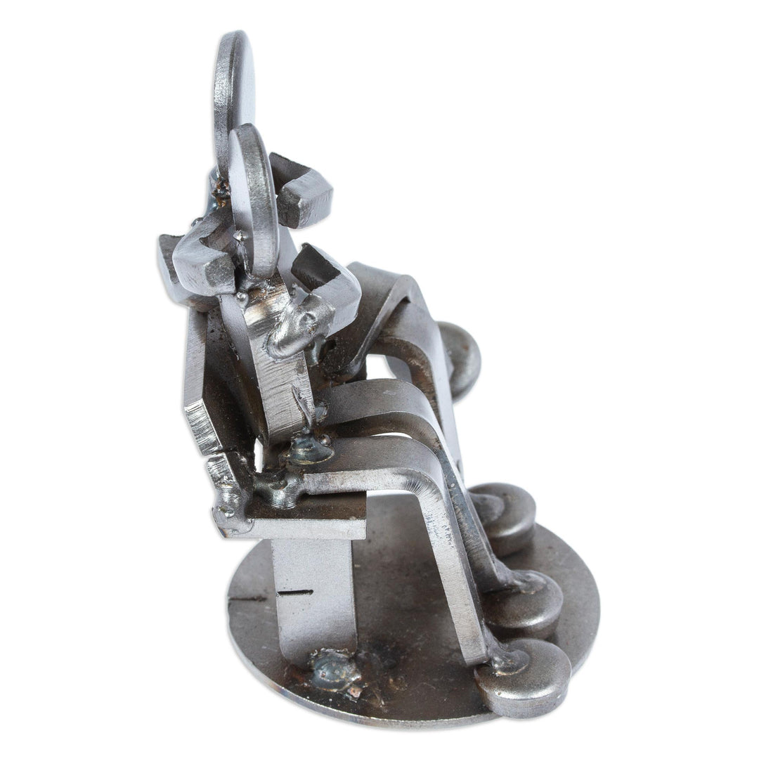 Recycled Auto Parts Lovers Figurine Handmade in Mexico - Affectionate Lovers