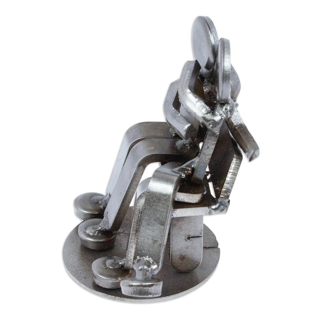 Recycled Auto Parts Lovers Figurine Handmade in Mexico - Affectionate Lovers