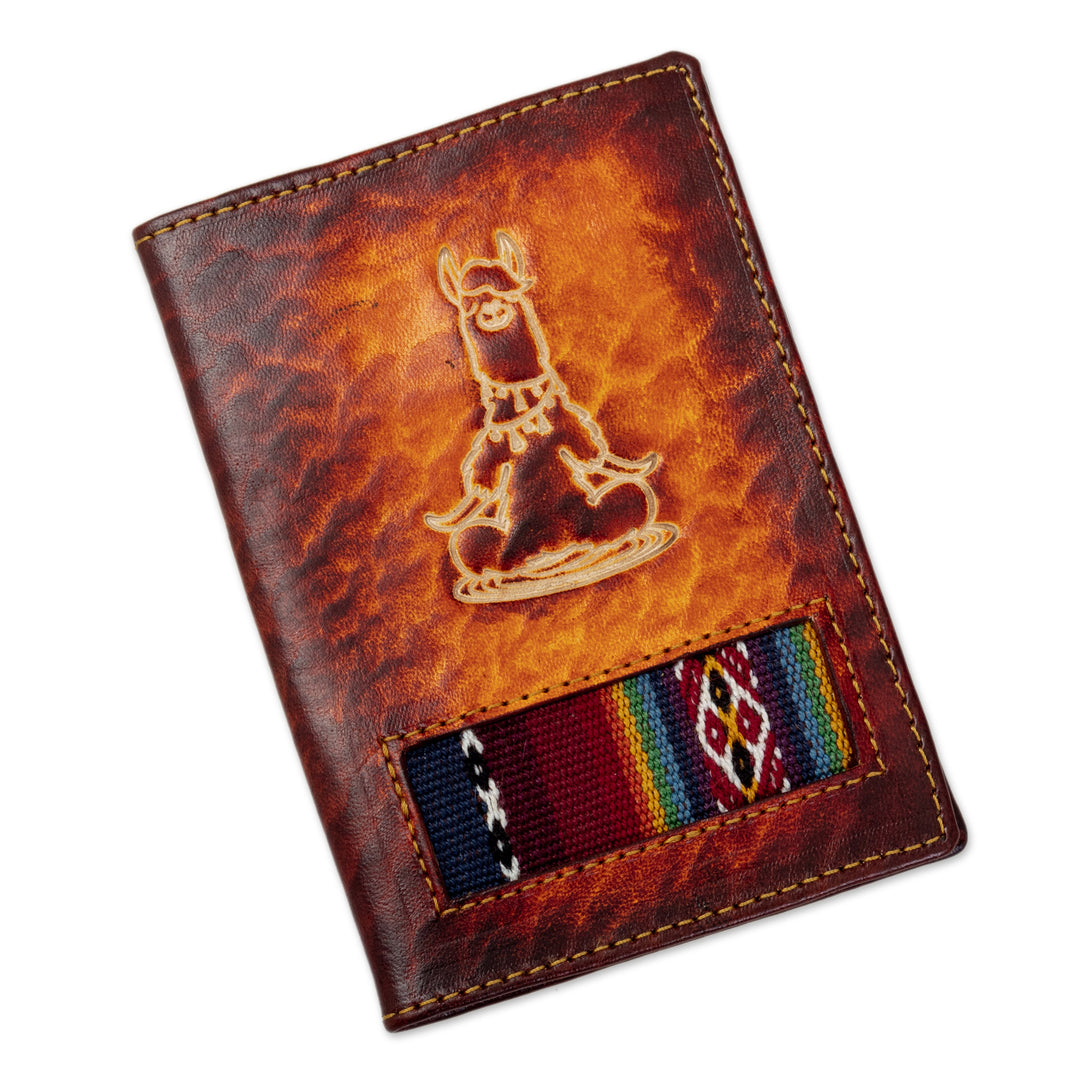 Handcrafted Llama Leather Passport Cover in Dark Brown - Thoughtful Llama