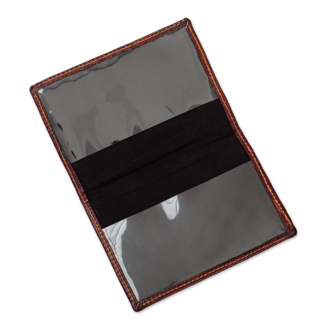 Handcrafted Llama Leather Passport Cover in Dark Brown - Thoughtful Llama