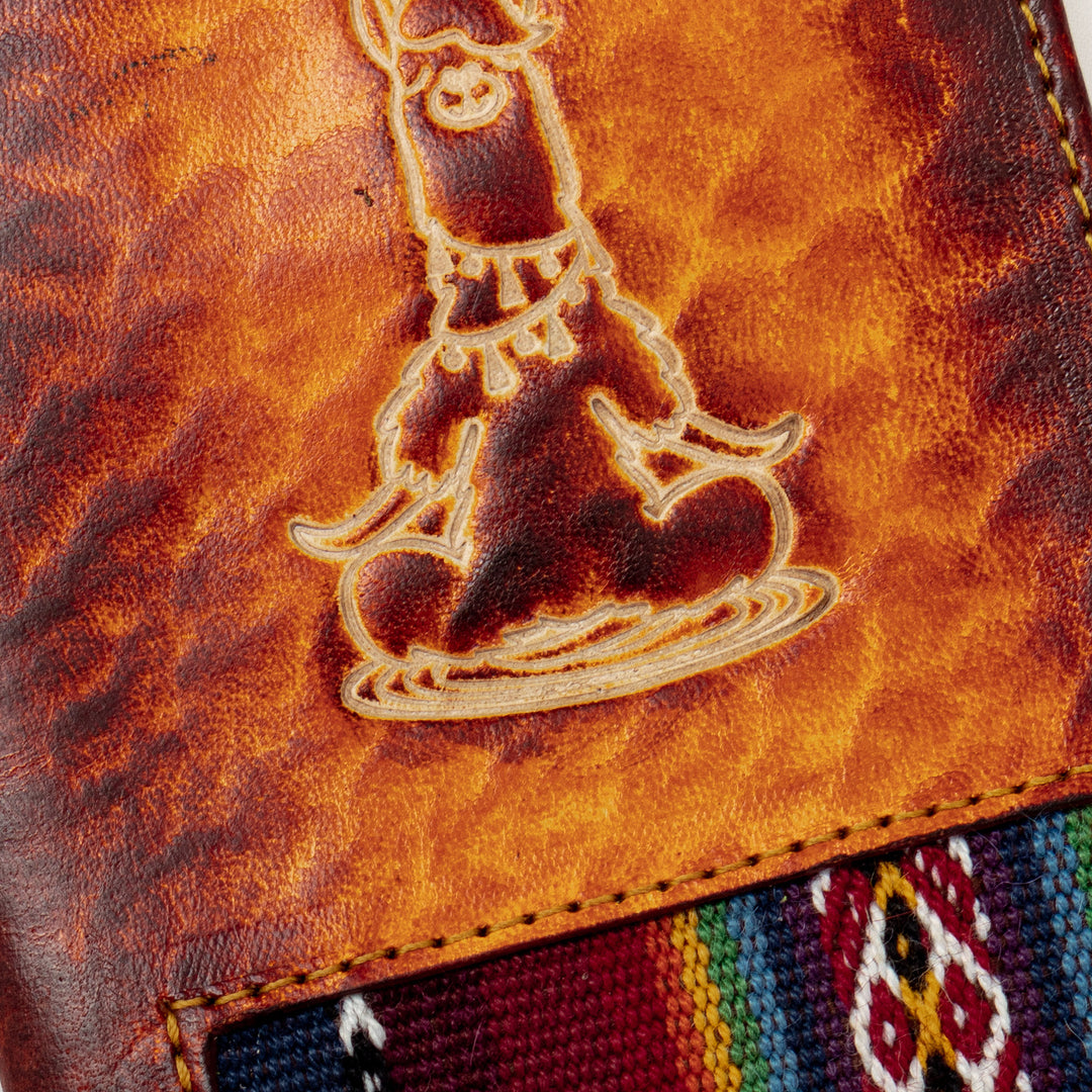 Handcrafted Llama Leather Passport Cover in Dark Brown - Thoughtful Llama