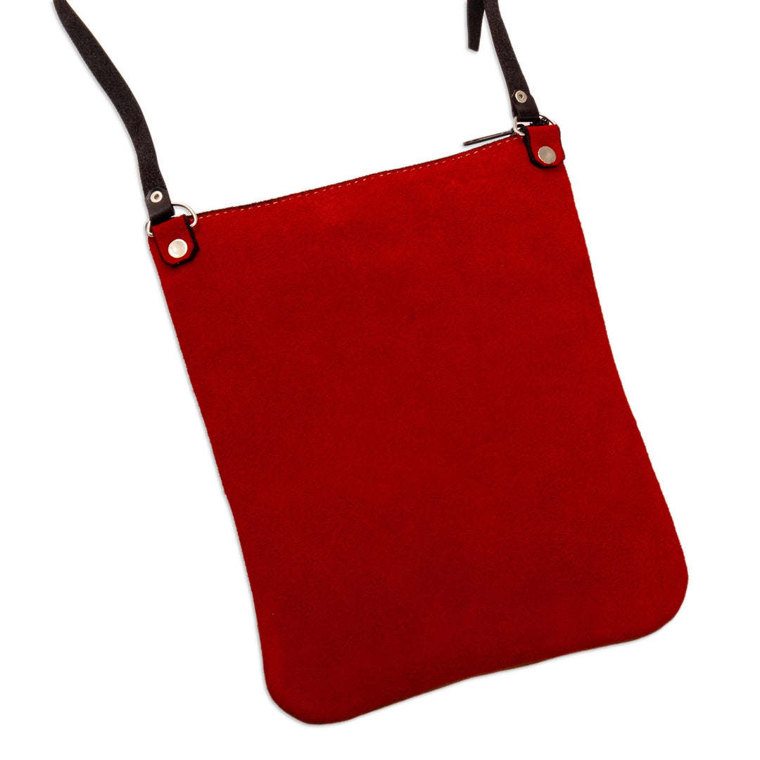 Red Llama Suede Sling with Adjustable Leather Strap - Little Red Llama