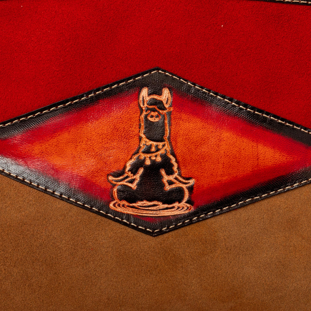 Red Llama Suede Sling with Adjustable Leather Strap - Little Red Llama