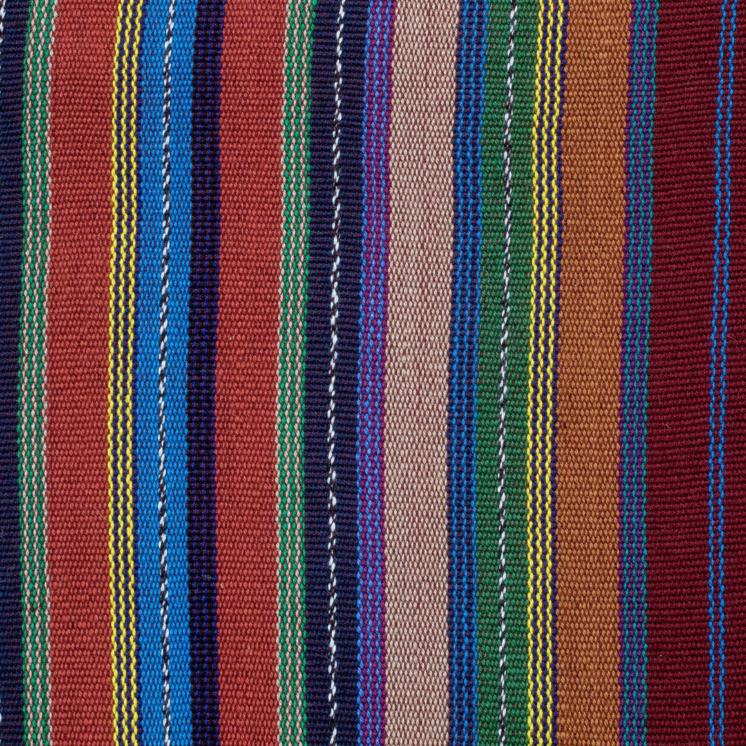 Colorful Striped Cotton Dish Towel Hand-Woven in Guatemala - Traditional Colors